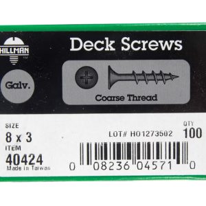 Hillman No. 8 X 3 in. L Phillips Bugle Head Deck Screws 100 pk