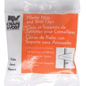 Knape & Vogt White Steel Pilaster Nails and Shelf Clips 23 Ga. 25 lb