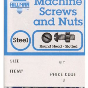 Hillman No. 8-32 X 1-1/4 in. L Slotted Round Head Zinc-Plated Steel Machine Screws 10 pk