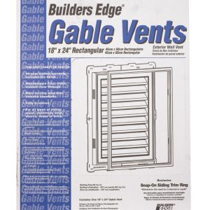 Builders Edge 18 in. W X 24 in. L White Plastic Gable Vent