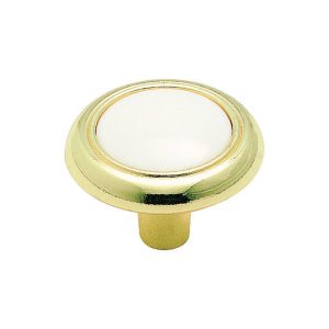 Amerock Allison Round Cabinet Knob 1-1/4 in. D 15/16 in. Polished Brass 1 pk