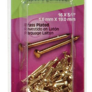 Hillman 16 Ga. X 3/4 in. L Brass-Plated Steel Escutcheon Pins 1 pk 1.5 oz
