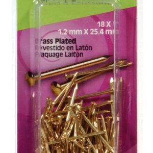 Hillman 18 Ga. X 1 in. L Brass-Plated Steel Escutcheon Pins 1 pk 1.5 oz