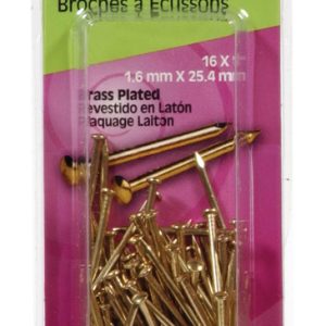 Hillman 16 Ga. X 1 in. L Brass-Plated Steel Escutcheon Pins 1 pk 1.5 oz
