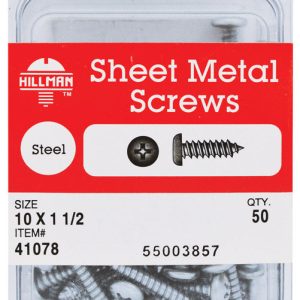 Hillman No. 10 X 1-1/2 in. L Phillips Pan Head Sheet Metal Screws 50 pk