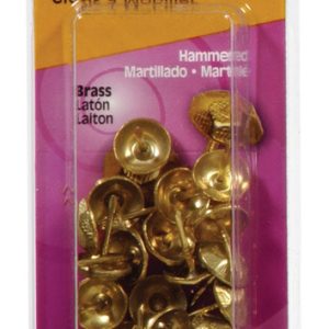 Hillman 4.88 in. Furniture Brass-Plated Brass Nail Hammered Head
