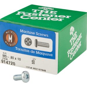 Hillman M5-0.8 X 10 in. L Phillips Pan Head Zinc-Plated Steel Metric Machine Screws 50 pk