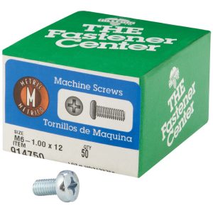 Hillman M6-1 X 12 in. L Phillips Pan Head Zinc-Plated Steel Metric Machine Screws 50 pk