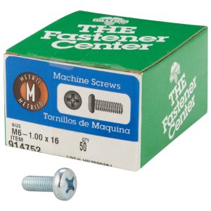 Hillman M6-1 X 16 in. L Phillips Pan Head Zinc-Plated Steel Metric Machine Screws 50 pk