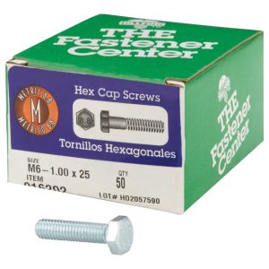 Hillman M6-1.00 mm D X 25 mm L Heat Treated Steel Hex Head Cap Screw 50 pk