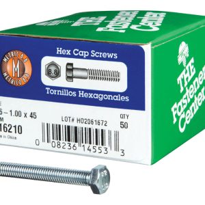 Hillman M6-1.00 mm D X 45 mm L Heat Treated Steel Hex Head Cap Screw 50 pk