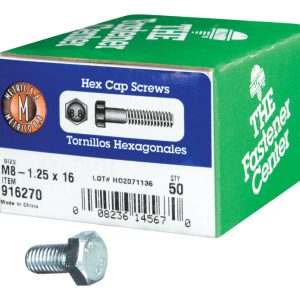 Hillman M8-1.25 mm D X 16 mm L Heat Treated Steel Hex Head Cap Screw 50 pk