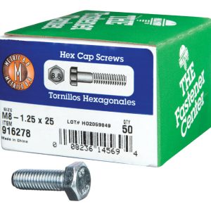 Hillman M8-1.25 mm D X 25 mm L Heat Treated Steel Hex Head Cap Screw 50 pk