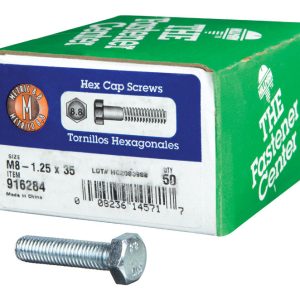 Hillman M8-1.25 mm D X 35 mm L Heat Treated Steel Hex Head Cap Screw 50 pk