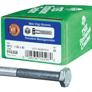 Hillman M10-1.50 mm D X 80 mm L Heat Treated Steel Hex Head Cap Screw 25 pk