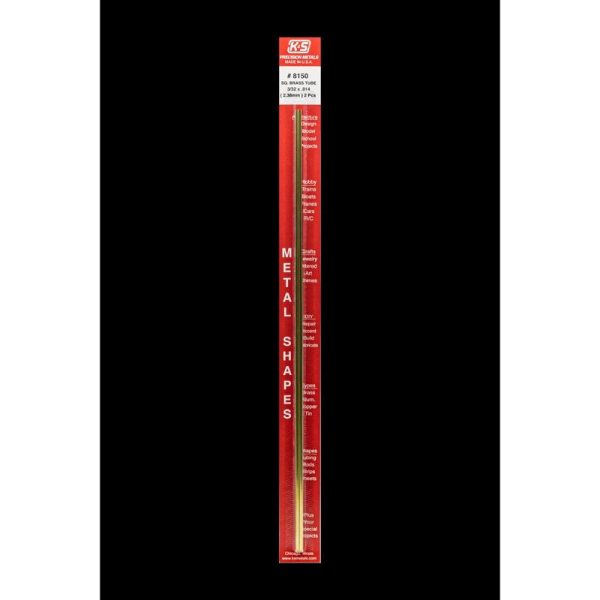 K&S 3/32 in. W X 12 in. L Square Brass Tube 2 pk