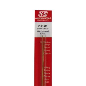 K&S 0.02 in. D X 12 in. L Brass Rod 5 pk