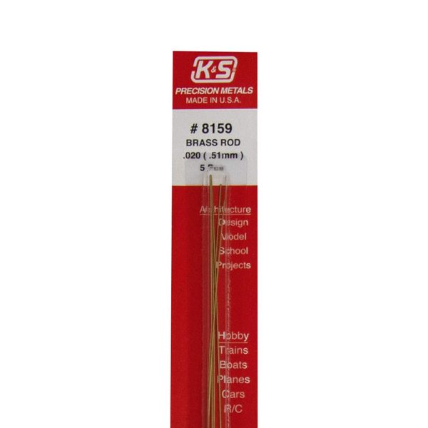 K&S 0.02 in. D X 12 in. L Brass Rod 5 pk