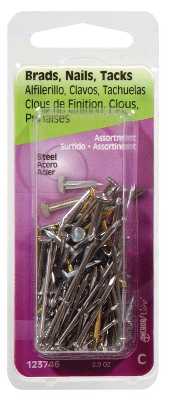 Hillman 16 Ga X Assorted Sizes L Steel Brad Nail Assortment 1 Pk 2 Oz