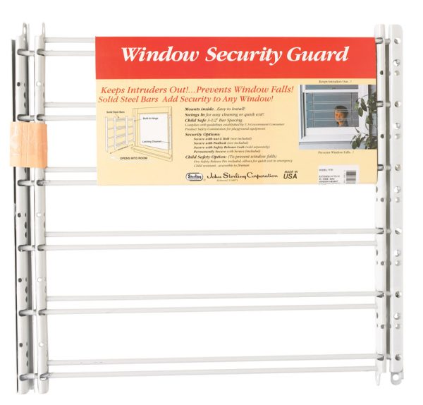 John Sterling White Steel Window Security Guards 1 pk