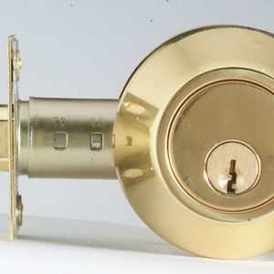 Home Plus Polished Brass Brass Single Cylinder Deadbolt