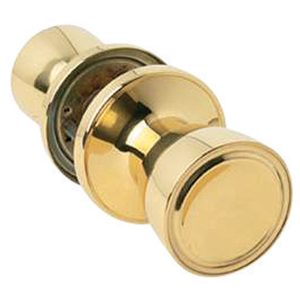 Home Plus Polished Brass Passage Lockset 1-3/4 in.