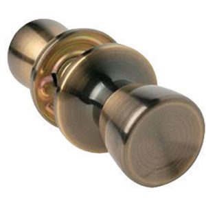Home Plus Antique Brass Passage Lockset 1-3/4 in.