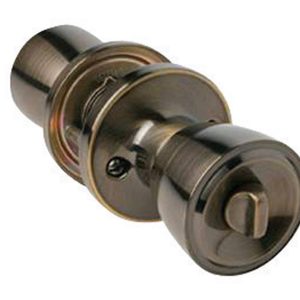 Home Plus Antique Brass Privacy Lockset 1-3/4 in.