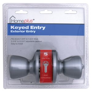 Home Plus Satin Chrome Entry Lockset 1-3/4 in.