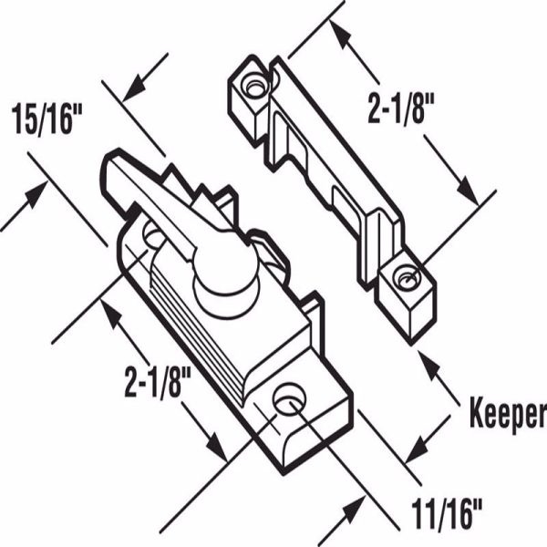 Prime-Line Painted White Zinc Sash Lock 1 pk