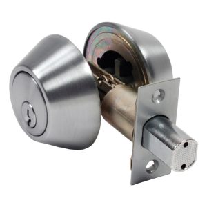 Home Plus Satin Chrome Brass Double Cylinder Deadbolt