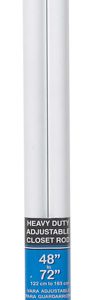 John Sterling Heavy Duty 72 in. L X 1-1/4 in. D Adjustable White Steel Closet Rod