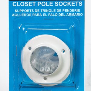 Knape & Vogt Pro 1-3/8 in. L X 1-3/8 in. D White Steel Rod Socket