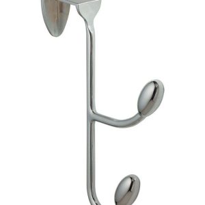 iDesign Silver Steel Medium Orbinni Over the Door Double Hook 10 lb. cap. 1 pk