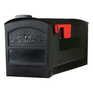 Gibraltar Mailboxes Patriot Classic Plastic Post Mount Black Mailbox