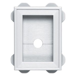 Builders Edge 6-1/4 in. H X 1-5/8 in. L Prefinished White Vinyl Mounting Block