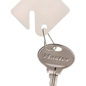 Master Lock Plastic White Rectangle Key Tag