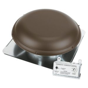 Air Vent 26 in. H X 26 in. W X 9 in. L X 14.5 in. D Brown Steel Power Roof Ventilator