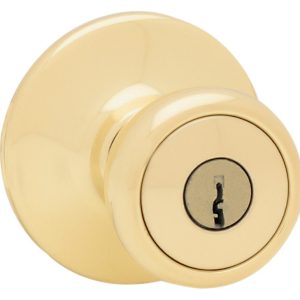 Kwikset Tylo Polished Brass Entry Lockset 1-3/4 in.