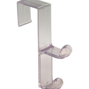 iDesign 5-1/2 in. L Clear Plastic Medium/Large Over the Door Double Hook 1 pk