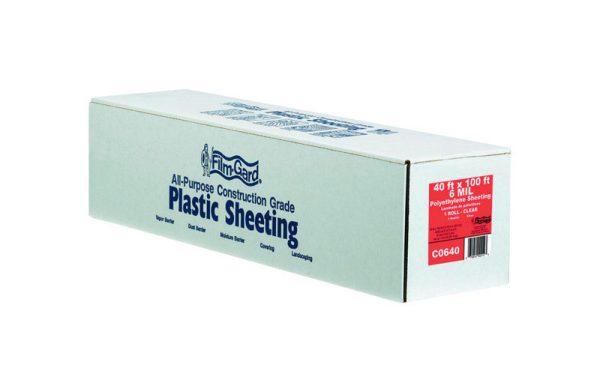 Film-Gard Plastic Sheeting 6 mil X 40 ft. W X 100 ft. L Polyethylene Clear