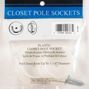 John Sterling Pro 1-3/8 in. L X 1-3/8 in. D White Plastic Rod Socket