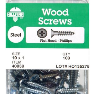 Hillman No. 10 X 2-1/2 in. L Phillips Zinc-Plated Wood Screws 25 pk