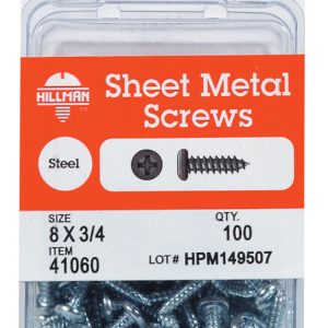 Hillman No. 12 X 1-1/2 in. L Phillips Pan Head Sheet Metal Screws 50 pk