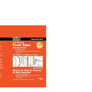 M-D Gray Foam Weather Stripping Tape For Doors and Windows 17 ft. L X 1/4 in.