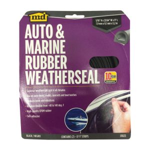 M-D Black Rubber Weatherstrip For Auto and Marine 17 ft. L X 5/16 in.