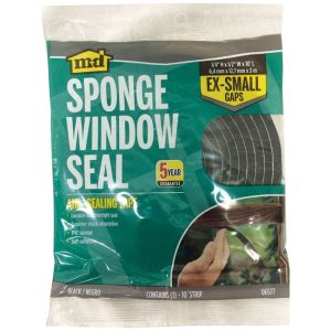 M-D Black Sponge Rubber Weather Stripping Tape For Auto and Marine 10 ft. L X 1/4 in.