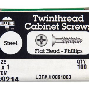 Hillman No. 6 X 1 in. L Phillips Black Phosphate Cabinet Screws 100 pk