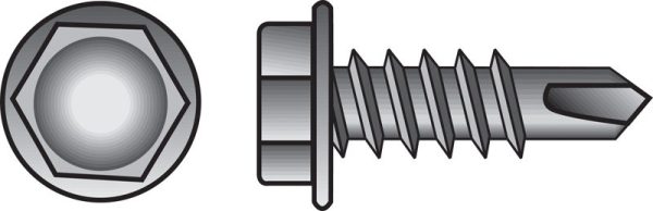 Hillman No. 10 X 2 in. L Hex Hex Washer Head Sheet Metal Screws 100 pk