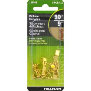 Hillman AnchorWire Brass-Plated Gold Conventional Picture Hanger 20 lb 8 pk
